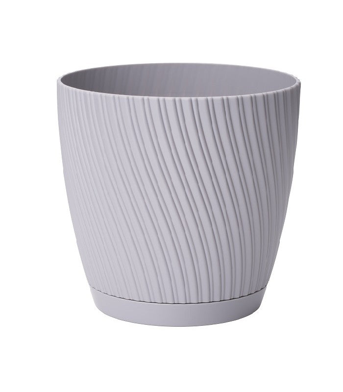 Mika Pot with Saucer 150mm Platinum - Home & Garden > Lawn & Garden > Gardening > Pots & Planters > Pots Planting
