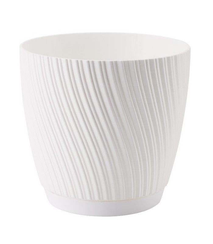 Mika Pot with Saucer 170mm White - Home & Garden > Lawn & Garden > Gardening > Pots & Planters > Pots Planting