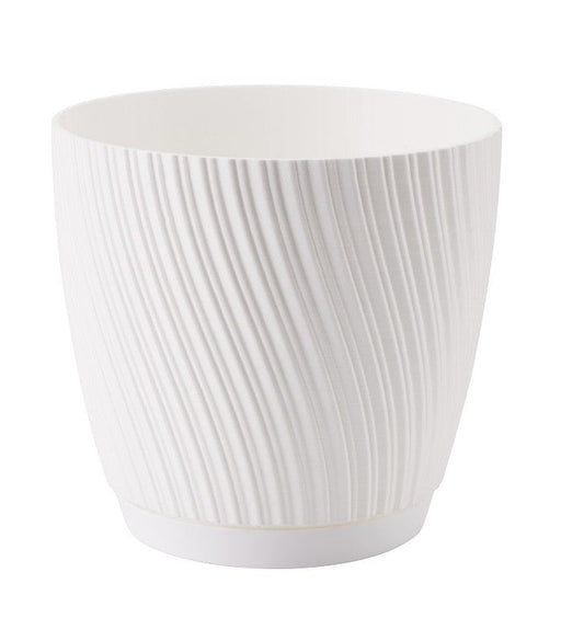 Mika Pot with Saucer 170mm White - Home & Garden > Lawn & Garden > Gardening > Pots & Planters > Pots Planting
