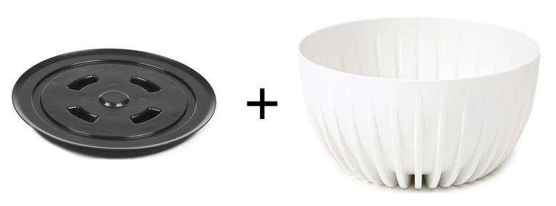 Mira Bowl Pot, Insert and Hole with Plug 300mm White - Home & Garden > Lawn & Garden > Gardening > Pots & Planters > Pots Planting