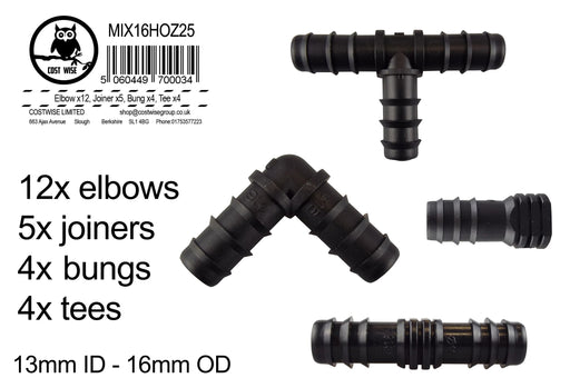 Mix 1/2" Barb Connectors HOZ25 - Home & Garden > Lawn & Garden Garden watering