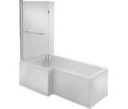 Magnus L Shape SUPERCAST 1700x850x560mm 0TH Shower Bath Pack -