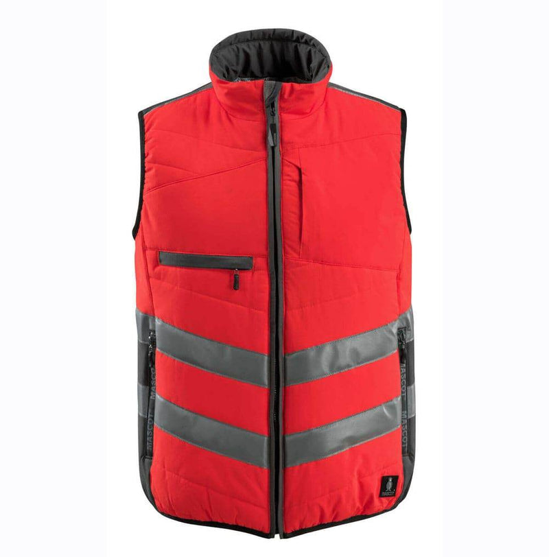 Mascot 15565 Water Repellent Padded Gilet Bodywarmer Hi-Vis Red/Dark Anthracite Large - Apparel & Accessories > Clothing > Outerwear > Vests SALE HI-VIS JACKETS