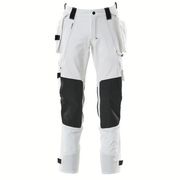 Mascot Advanced 17031 Water-Repellent Stretch Holster Pocket Work Trouser White - KNEE PAD TROUSERS