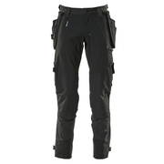 Mascot Advanced 17031 Water-Repellent Stretch Holster Pocket Work Trouser Black - KNEE PAD TROUSERS