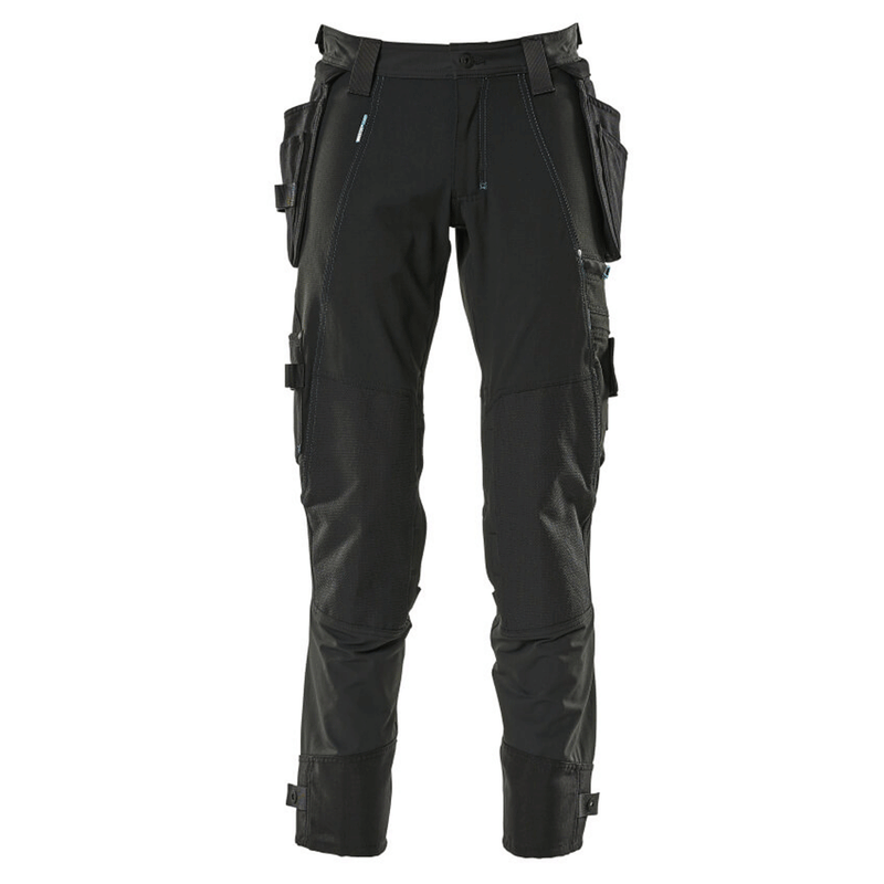 Mascot Advanced 17031 Water-Repellent Stretch Holster Pocket Work Trouser Black - KNEE PAD TROUSERS