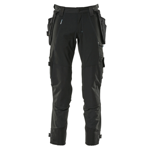 Mascot Advanced 17031 Water-Repellent Stretch Holster Pocket Work Trouser Black - KNEE PAD TROUSERS