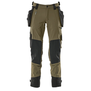 Mascot Advanced 17031 Water-Repellent Stretch Holster Pocket Work Trouser Moss Green - KNEE PAD TROUSERS