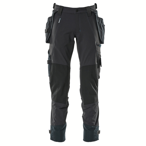 Mascot Advanced 17031 Water-Repellent Stretch Holster Pocket Work Trouser Navy Blue - KNEE PAD TROUSERS