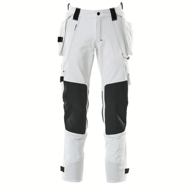 Mascot Advanced 17031 Water-Repellent Stretch Holster Pocket Work Trouser White - KNEE PAD TROUSERS