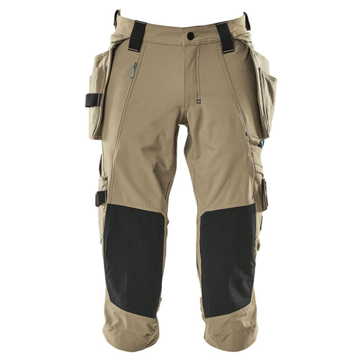 Mascot Advanced 17049 Water-Repellent Knee Pad Holster Pocket Stretch Pirate Trousers Khaki - PIRATE TROUSERS