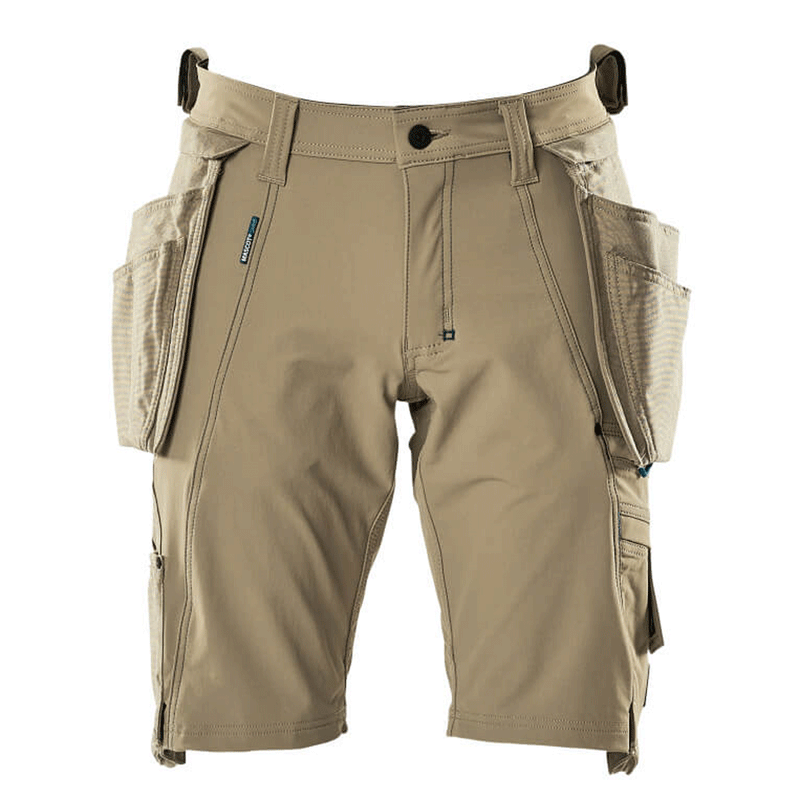 Mascot Advanced 17149 Water-Repellent Stretch Work Shorts Khaki - SHORTS