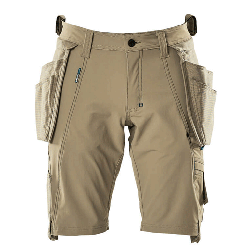 Mascot Advanced 17149 Water-Repellent Stretch Work Shorts Khaki - SHORTS