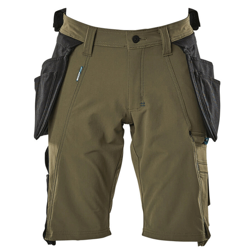 Mascot Advanced 17149 Water-Repellent Stretch Work Shorts Moss Green - SHORTS