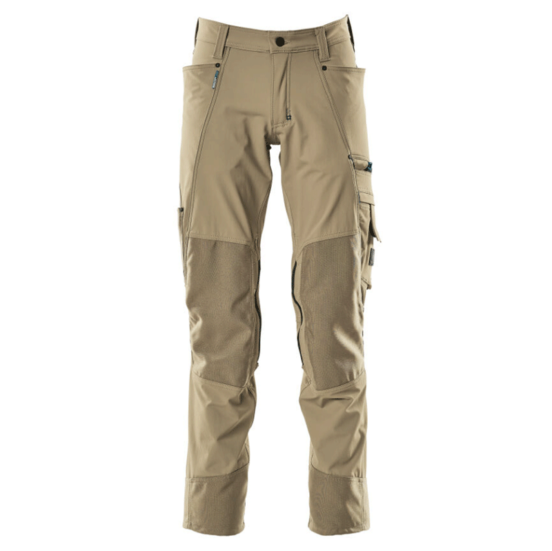 Mascot Advanced 17179 Ultimate Stretch Kneepad Work Trousers Light Khaki, 35" Waist 32" Leg - Apparel & Accessories > Clothing > Uniforms & Workwear > Contractor Pants & Coveralls SALE TROUSERS