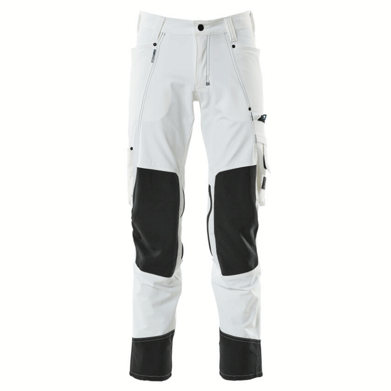 Mascot Advanced 17179 Ultimate Stretch Kneepad Work Trousers White - KNEE PAD TROUSERS