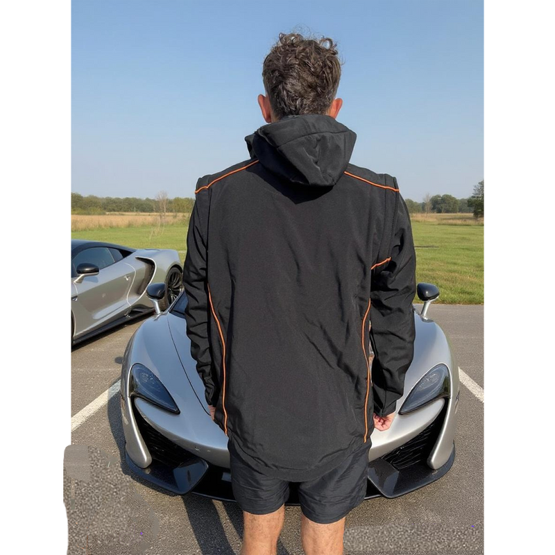 McLaren Water Repellent Stretch Softshell Jacket / Gilet - Official Workwear Black / Orange / Large - Apparel & Accessories > Clothing > Outerwear > Coats & Jackets > Windbreakers SALE JACKETS