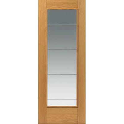 Oak Medina Pre Finished Glazed Internal Door - All Sizes -