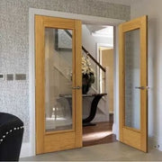 Oak Medina Pre Finished Glazed Internal Door - All Sizes -