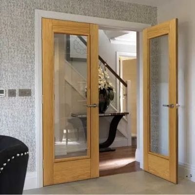 Oak Medina Pre Finished Glazed Internal Door - All Sizes -