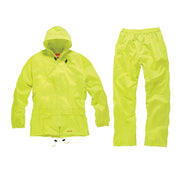 Mens Scruffs Waterproof Rainsuit Jacket Trousers Black Yellow Workwear Hi-Vis - WATERPROOF JACKETS & SUITS