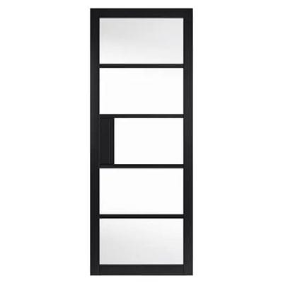 Metro Black Painted Clear Glazed Internal Door - All Sizes -