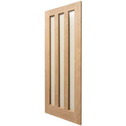 Modern 3 Panel Oak Clear Glazed Unfinished Internal Door - All Sizes - Doors