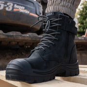 Munka Taurus Side Zip Work Boots - BLACK - Business & Industrial > Work Safety Protective Gear Mens Safety Boots