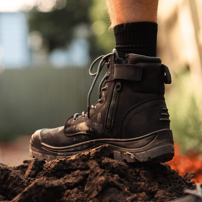 Munka Taurus Side Zip Work Boots - BLACK - Business & Industrial > Work Safety Protective Gear Mens Safety Boots