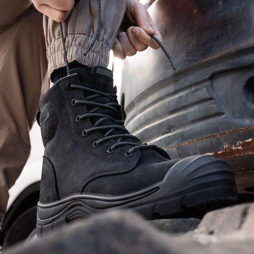 Munka Taurus Side Zip Work Boots - BLACK - Business & Industrial > Work Safety Protective Gear Mens Safety Boots