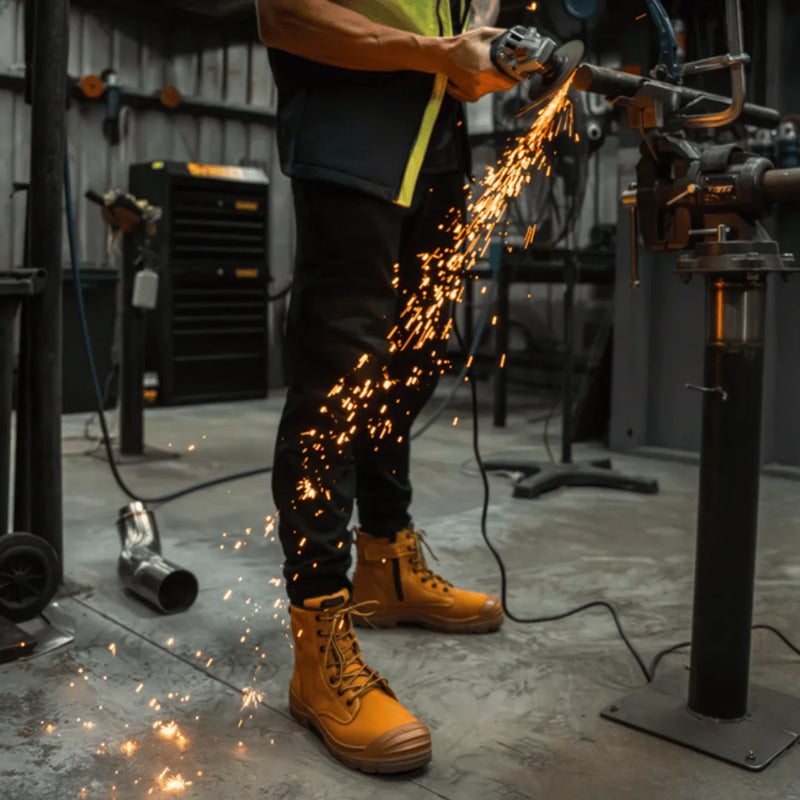 Munka Taurus Side Zip Work Boots - WHEAT - Business & Industrial > Work Safety Protective Gear Mens Safety Boots