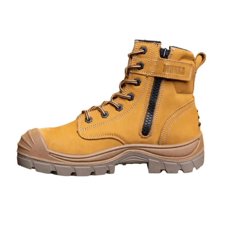 Munka Taurus Side Zip Work Boots - WHEAT - Business & Industrial > Work Safety Protective Gear Mens Safety Boots