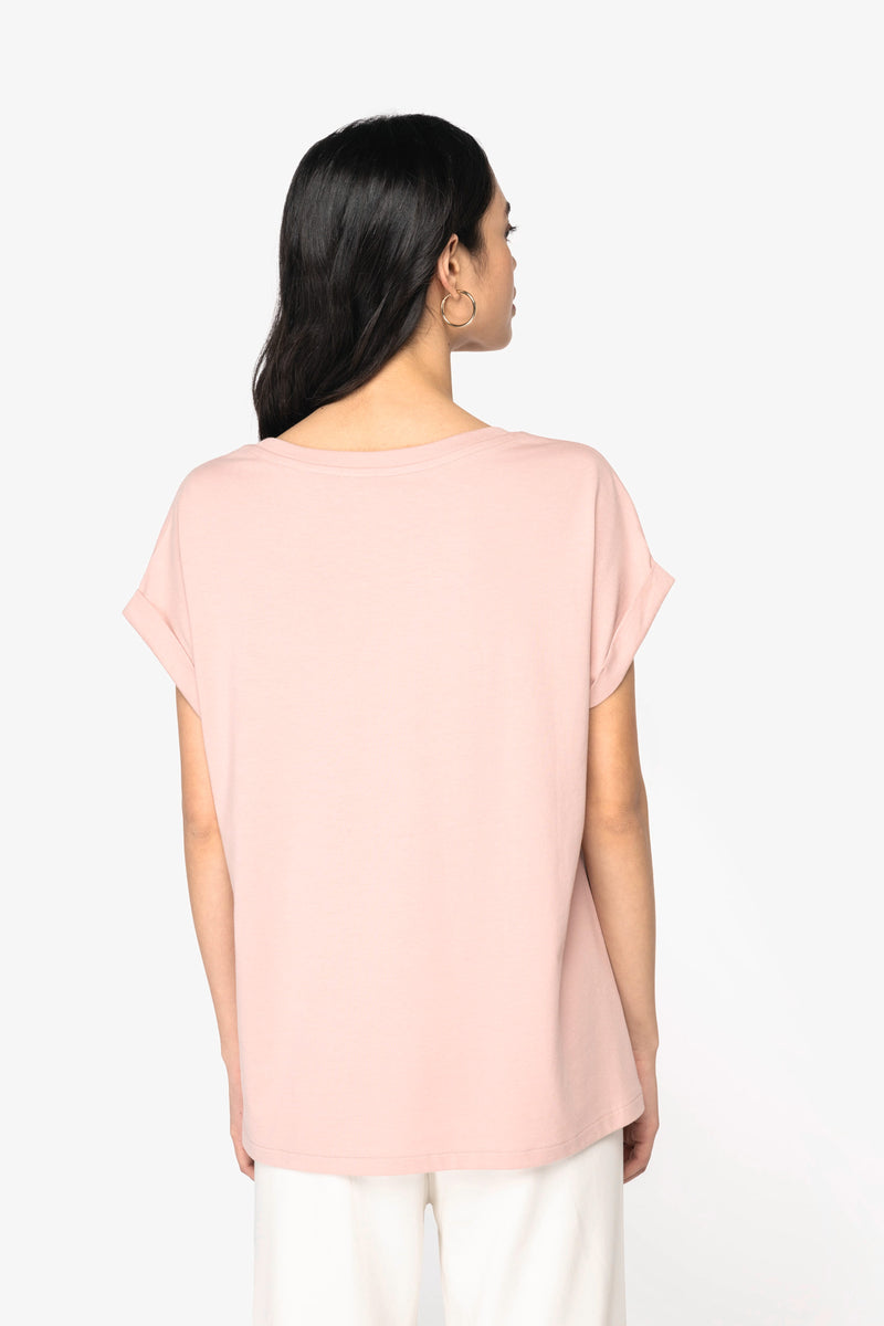 Organic Loose Fit Roll Sleeve T-shirt: Womens