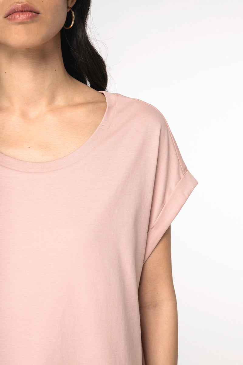Organic Loose Fit Roll Sleeve T-shirt: Womens