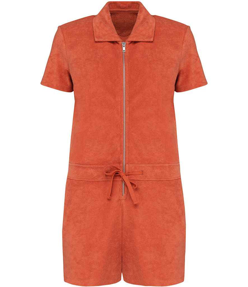 Organic Towel-Feel Zipped Jumpsuit: Womens