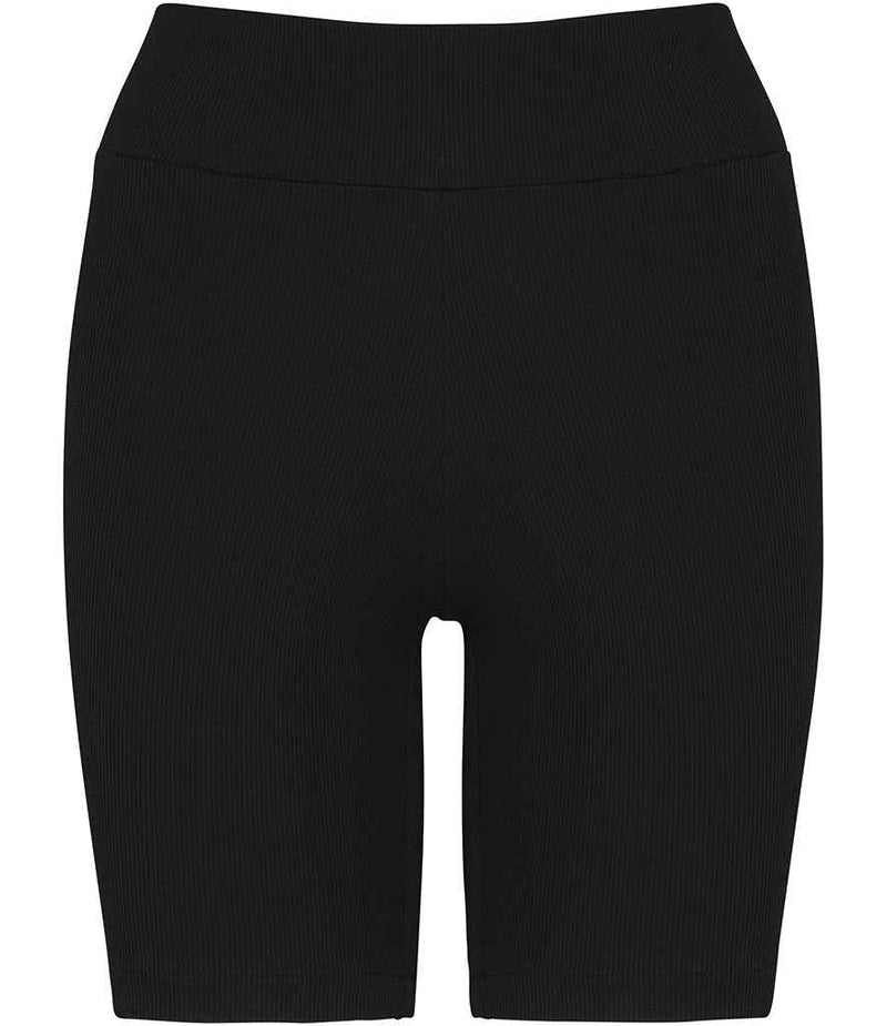 Organic Cotton Womens Ribbed Work Shorts Sizes XS to XL Black or Khaki - Sustainable Workwear Range