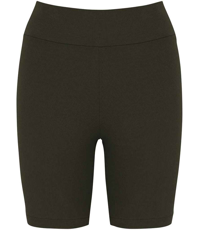 Organic Cotton Womens Ribbed Work Shorts Sizes XS to XL Black or Khaki - Sustainable Workwear Range