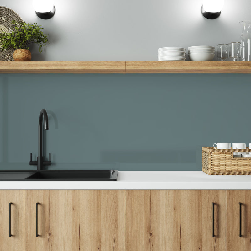 Bushboard Alloy Neptune Blue Aluminium Feature Kitchen Splashback