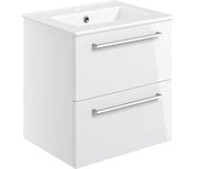 Nico 510mm Wall Hung 2 Drawer Basin Unit & Basin -
