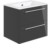Nico 610mm Wall Hung 2 Drawer Basin Unit & Basin -