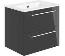 Nico 610mm Wall Hung 2 Drawer Basin Unit & Basin -