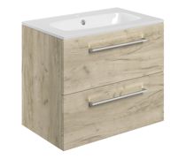 Nico 610mm Wall Hung 2 Drawer Basin Unit & Basin -