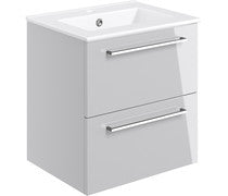 Nico 510mm Wall Hung 2 Drawer Basin Unit & Basin -