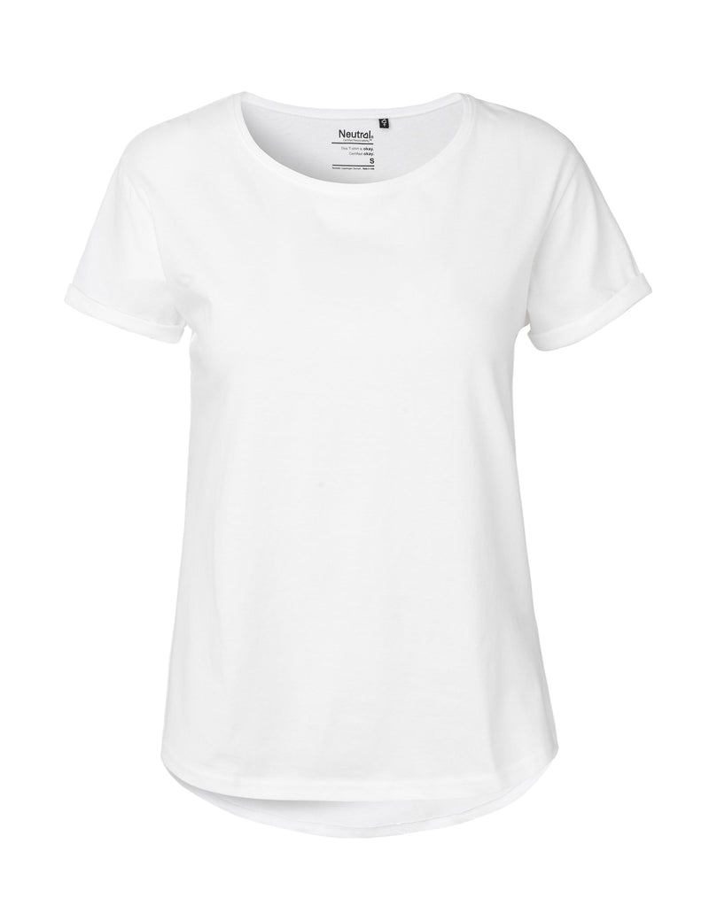 Fairtrade Organic Roll Up Sleeve T-shirt: Womens