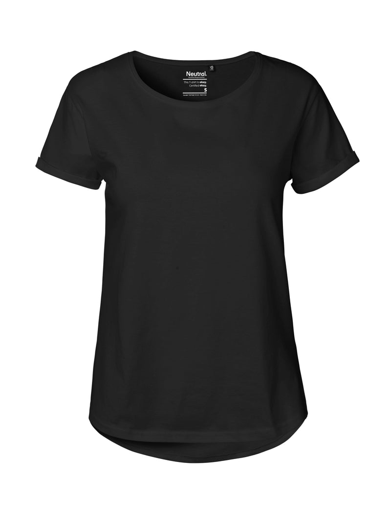 Fairtrade Organic Roll Up Sleeve T-shirt: Womens