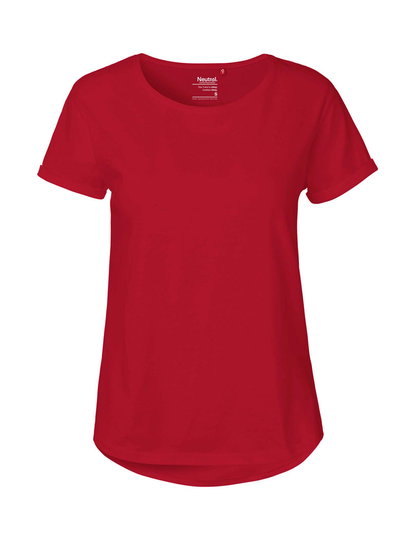 Fairtrade Organic Roll Up Sleeve T-shirt: Womens