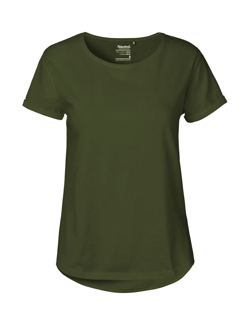 Fairtrade Organic Roll Up Sleeve T-shirt: Womens