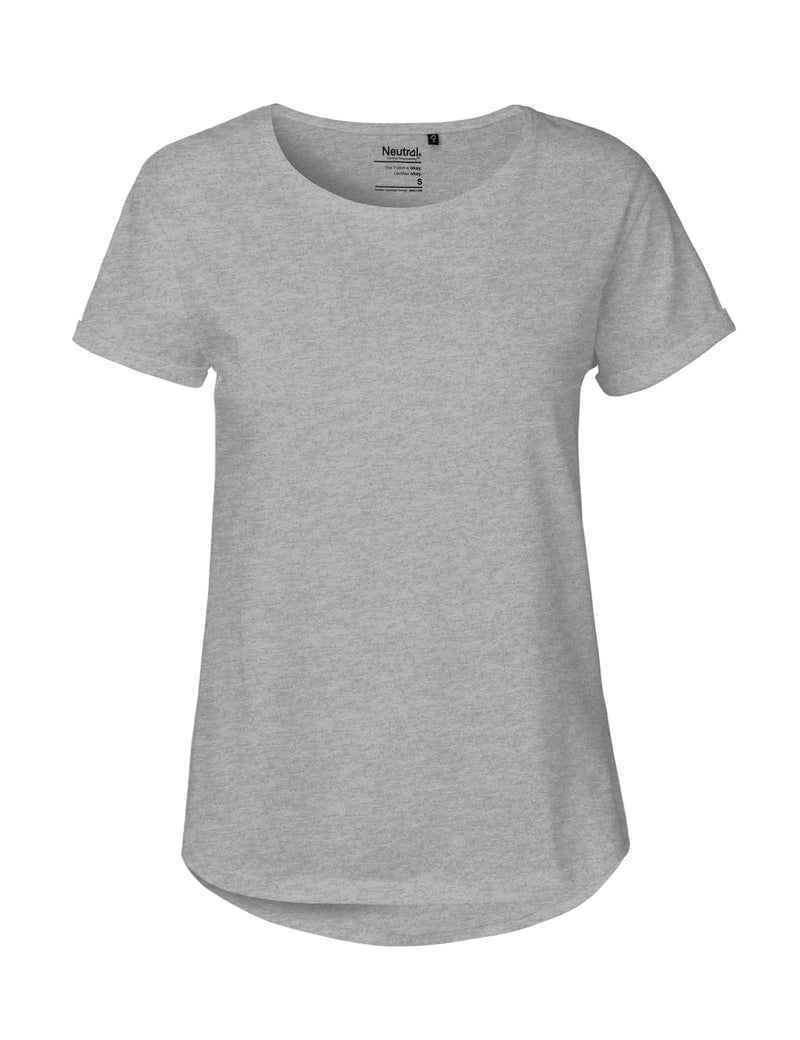 Fairtrade Organic Roll Up Sleeve T-shirt: Womens