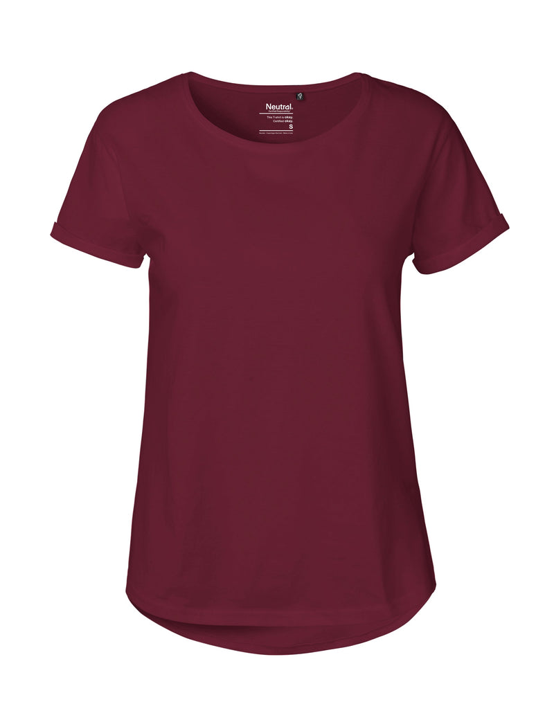 Fairtrade Organic Roll Up Sleeve T-shirt: Womens