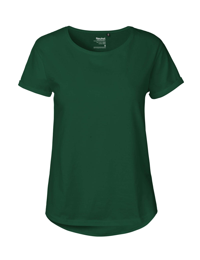 Fairtrade Organic Roll Up Sleeve T-shirt: Womens